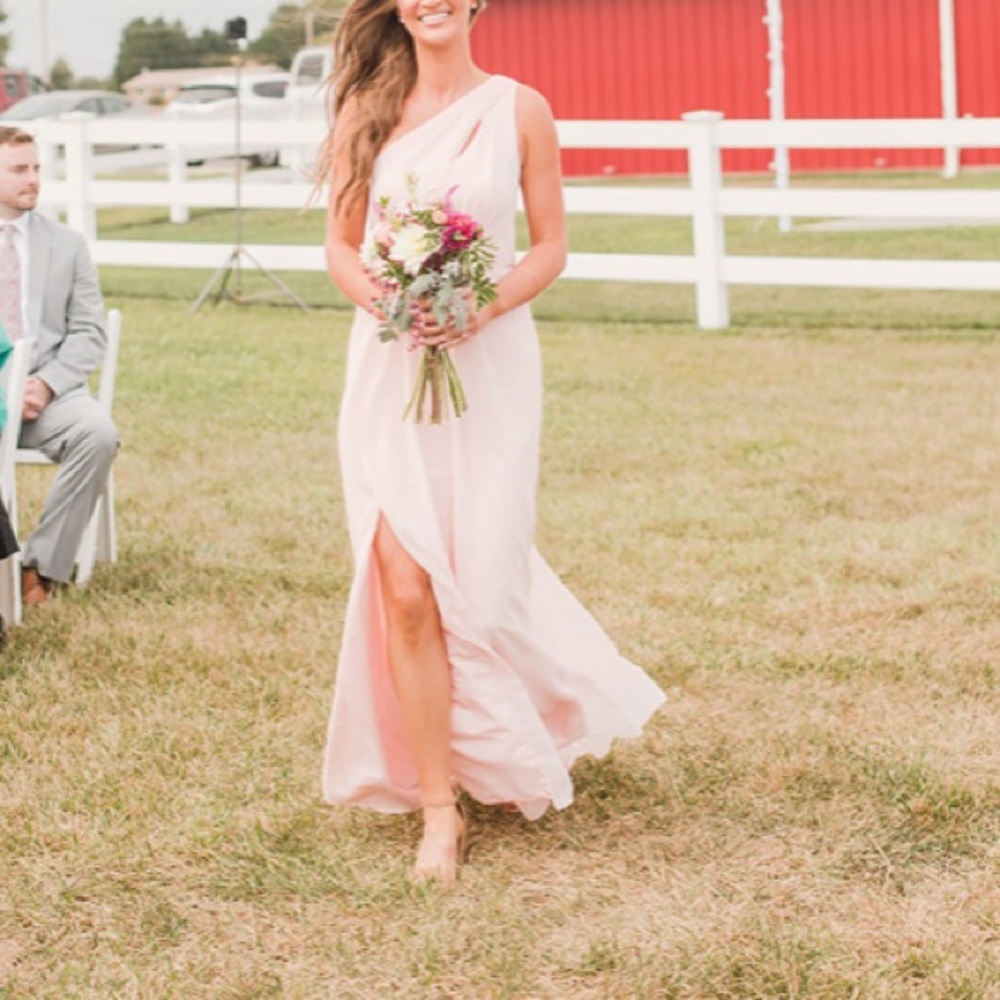 David’s Bridal Petal pink bridesmaid dress